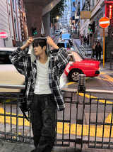 Western Checkered Hooded Shirt