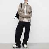 (Unisex) ロビオチャイナネックスエードジャケット