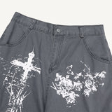 クロスプリントカーゴバミューダパンツ