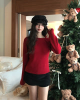 Eden Ribbon Strap Unbalanced Shoulder Ribbed Knit