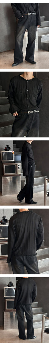 [F/W] Tassel cutting shirts jacket(2color)