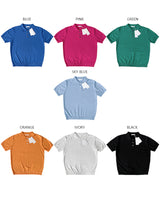 LMN Newer 3 Burkle Collar Short Sleeve Knitwear (7 colors)