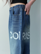 ノーキンサイドダーティーロゴデニムバンディングパンツ UNISEX