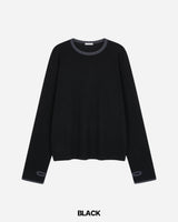 グリッドクロップワッフルリンガーTシャツ
