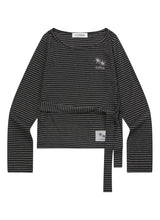 ラエットストラップストライプロングスリーブT (2COLOR)