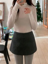 Winter Wool A-line Mini Skirt (5color)