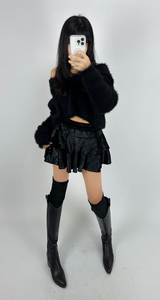 (ビッグカラーニット/スモールヘッドエフェクトニット♥) 2 COLORS ビッグカラールーズフィットセミオーバーサイズニットカーディガン
