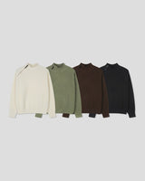 (UNISEX) ショルダー ハーフ ジップアップ ラグラン ニット