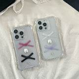 [made]black&radish pink ver ribbon resin phonecase
