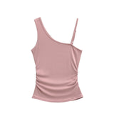 Amaris Asymmetric Strap Ruched Top