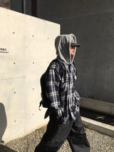 スターンピーチチェックフーディ3C