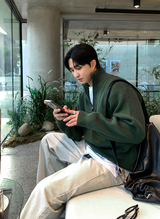 All Day High Neck Modal Semi-Zip-Up Knit