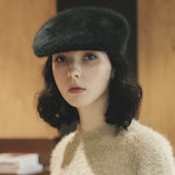 VA Stud Angora Hunting Cap / Black