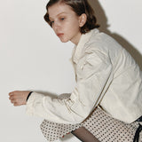 Hidden zipper light jacket Cream