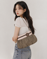 Vintage Polka Dot Ruched Cloud Bag
