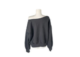 Runs Number Lettering Off Shoulder Brushed Sweatshirt