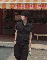 Bundry Waist Snap Pocket Short Sleeve Shirt