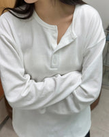パラ ソフト ヘンリー ネック ロング スリーブ Tシャツ