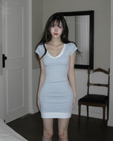 [MADE] Muguet Layered Button Mini Dress