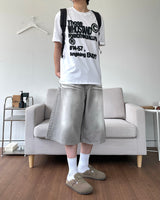 リーズウォッシングハーフデニムパンツ