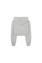 Crop Logo Hood Zip-Up (GRAY)