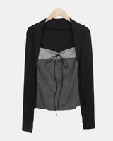 Vile Dot Square Stripe T-Shirt