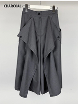 BUTTON TWO-WAY BERMUDA SLACKS (3C)