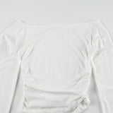 オフショルダーレースストラップロングスリーブTシャツ