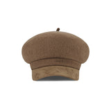 VA Stud Wool Combo Newsboy Cap / Camel