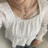 chain charm necklace ribbon
