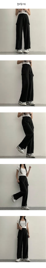 【ショート・ベーシック・ロング/S2XL】【夏のロングパンツ！】メイバックバンドリネンセミワイドコットンカーゴパンツ