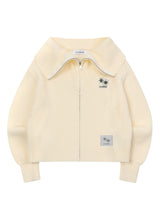 OVIA COLLAR-NECK KNIT ZIP-UP (3COLOR)