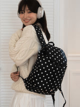 Dot String Rucksack - Black
