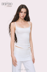 Anna lace cardigan training three-piece set (Sleeveless cardigan, pants)