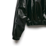 [LINE] Collar Crop Leather Jacket