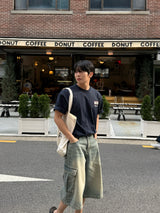Fairy half cargo denim pants