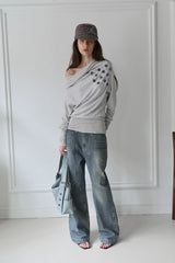 26SS★ DRAPE DOT GRAPHIC ANGORA TOP
