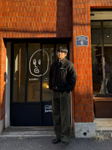 City wool one tuck wide pants