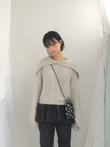 Shoulder collar loose knitwear