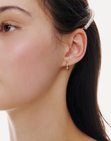 26SS★ Champagne First Moon Silver One-Touch Earrings S