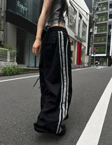 シルバートラックウェーブエッジワイドパンツ