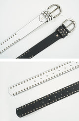 Stud synthetic leather belt
