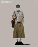 RU Cotton Two-tuck Bermuda Slacks