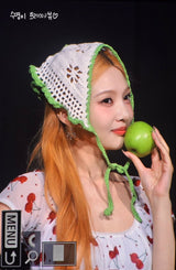 [Hearts2Hearts Yuha Piercing] Coquette Laced Ribbon and Heart Huggies Piercing