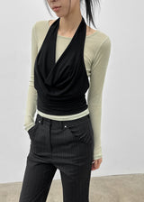 [MADE] Kusha Cowl-Neck Halter Sleeveless Top