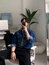  Deface Double Flap Pocket Denim Shirt