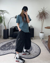 Gaen Terry Stripe Collar Tee