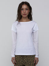 Layered Long Sleeve Top_White