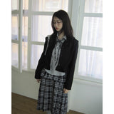 Double Layered Check Skirt