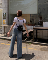 プレワイドデニムパンツ